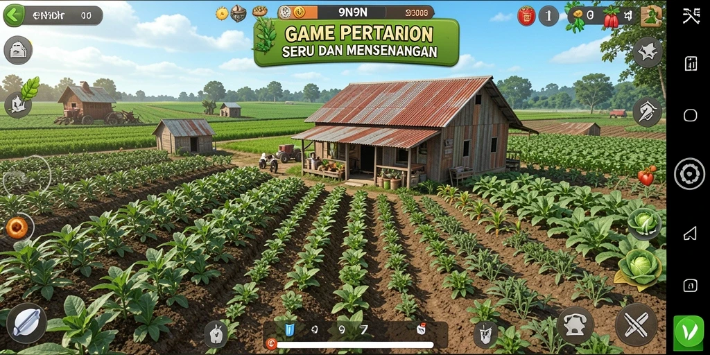 Screenshot gameplay pertanian yang menarik dari 9N9N.