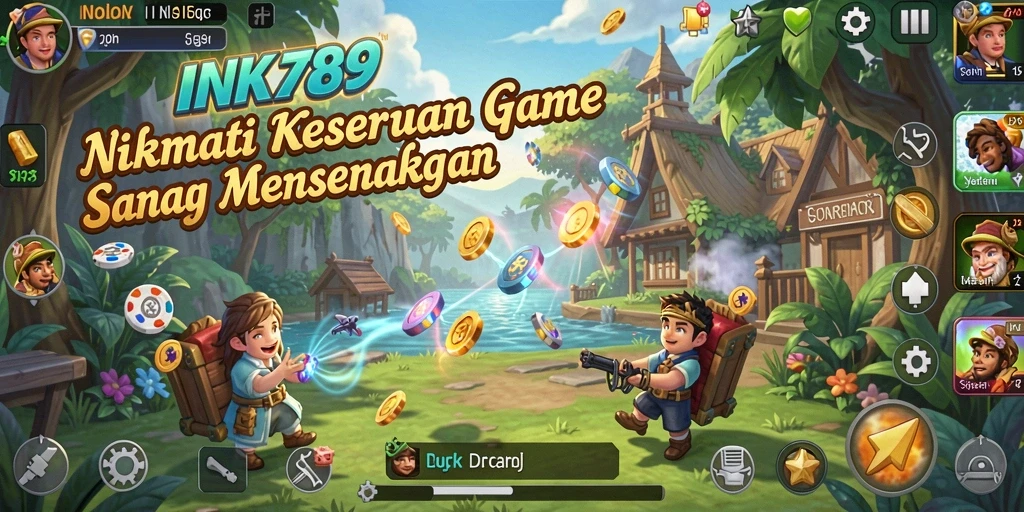 Tampilan gameplay menarik dari INK789 yang penuh warna dan seru.