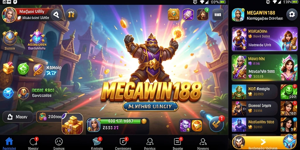 Screenshot utama MEGAWIN188 menampilkan antarmuka pengguna yang sederhana dan efektif.