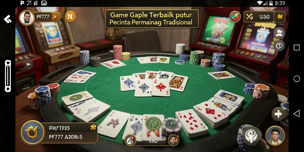 Tampilan menarik dan seru dari gameplay Gaple PF777.