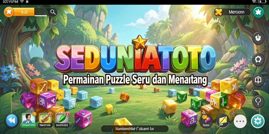 Screenshot gameplay SEDUNIATOTO menunjukkan tantangan Puzzle yang menarik.