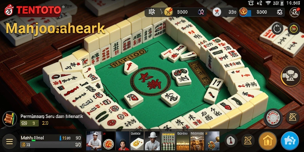 Screenshot utama TENTOTO menampilkan gameplay Mahjong yang menarik dan menantang.